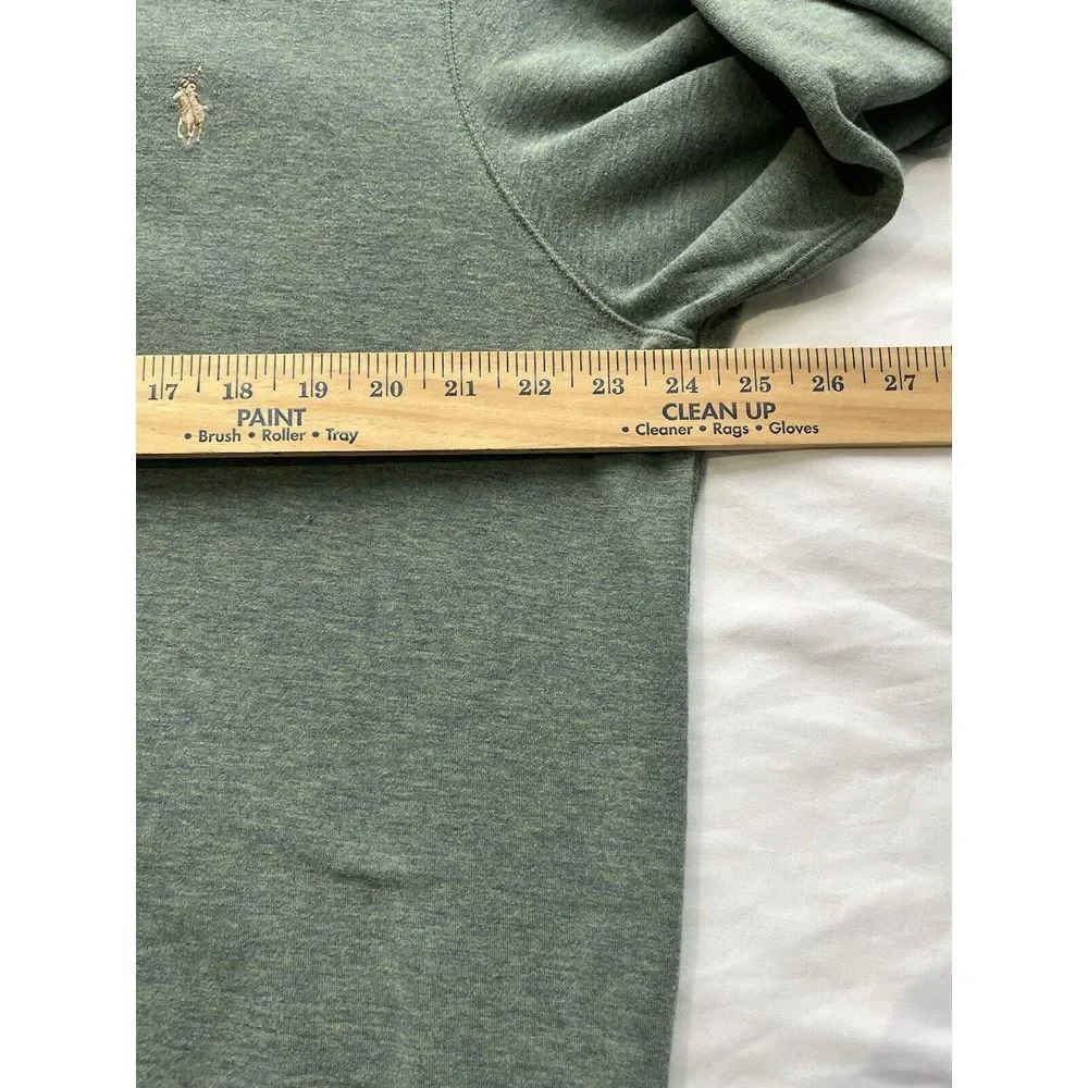 Polo Ralph Lauren 1/4 Zip Pullover Sweater, Men LRG, Cotton Green Long Sleeve‎